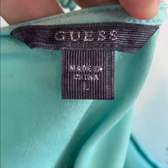 Guess mint green camisole tank with lace detail - Picture 3 of 5